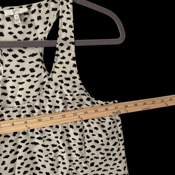 Joie Cream and Black Animal Print 100% Silk Razorback Tank Size S - Picture 6 of 6